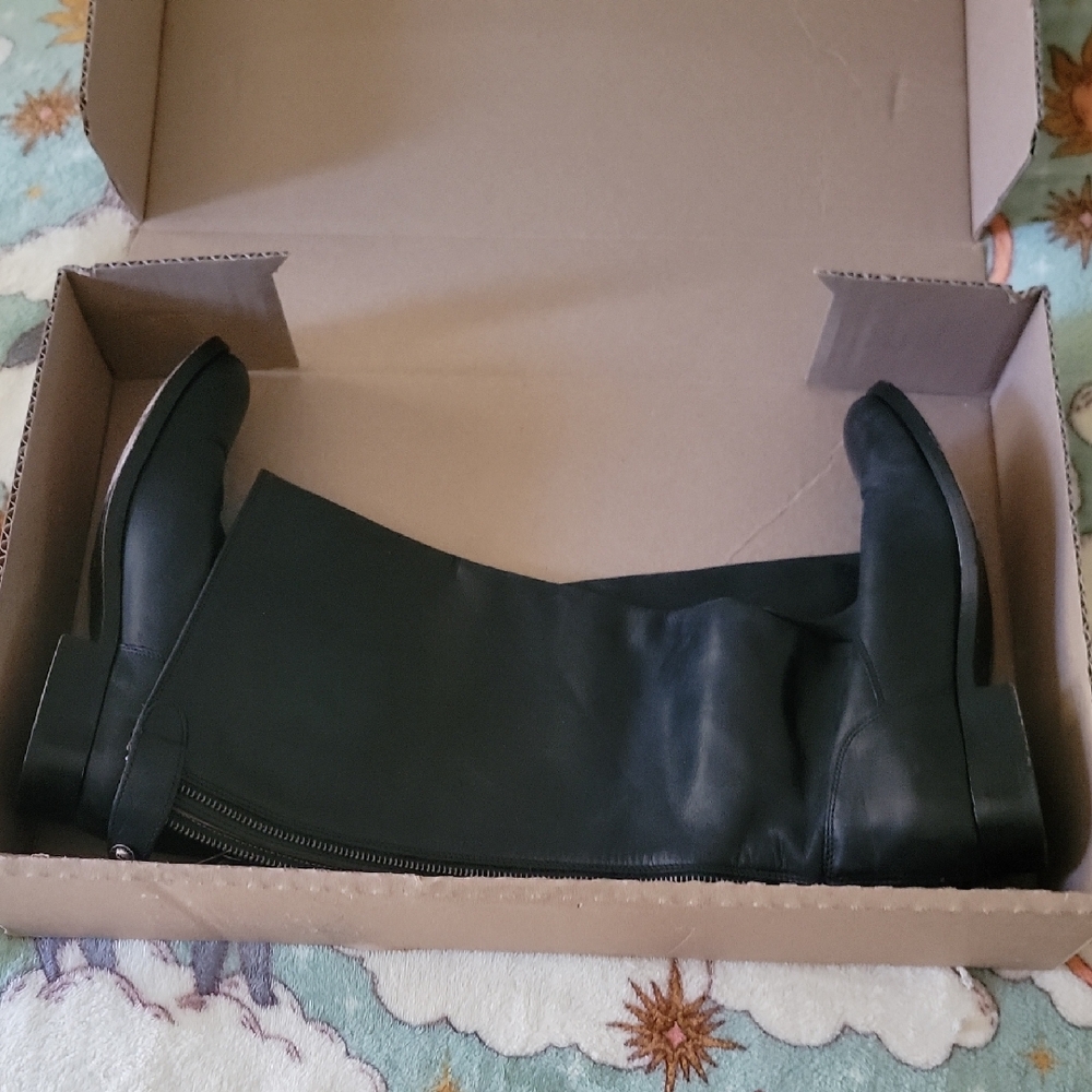 Frye Black Leather Knee-High Boots